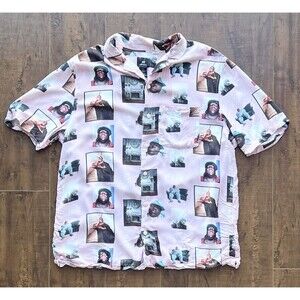 H&M Men's The Notorious BIG Shirt Size Medium Pink Biggie Collaboration